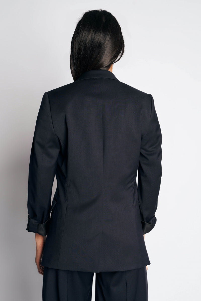 COSTES COOL WOOL BLAZER | BLUE BLACK