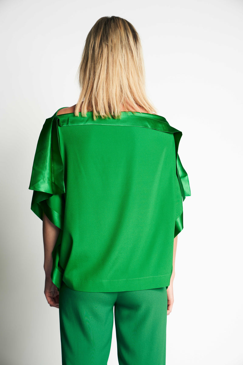 DAKOTA SILK TOP  M | GREEN