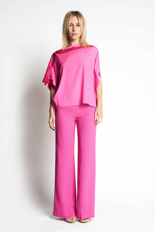 DAKOTA SILK TOP XO | FUCHSIA