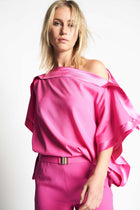 DAKOTA SILK TOP XO | FUCHSIA