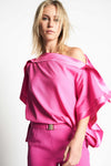 DAKOTA SILK TOP XO | FUCHSIA