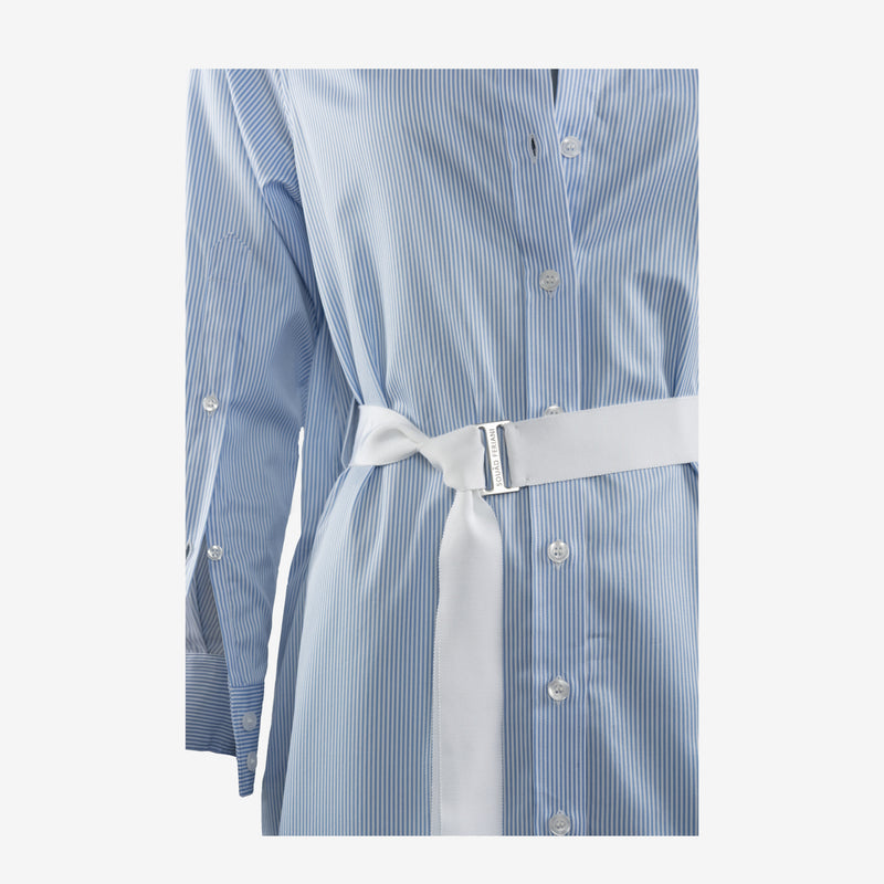 DRESS MARY LONG STRIPE | WHITE