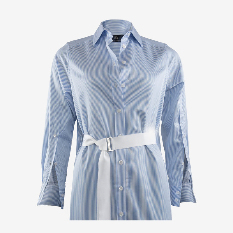 DRESS MARY LONG STRIPE | WHITE