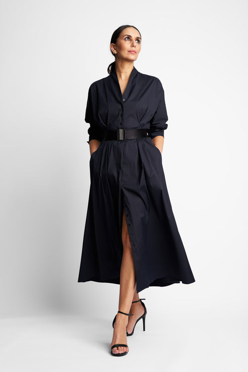 DRESS SCARLET | BLUE BLACK
