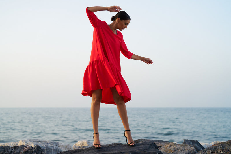 DRESS SVEA SUN | BRIGHT RED