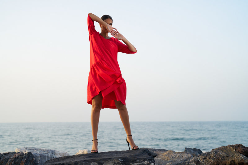 DRESS SVEA SUN | BRIGHT RED