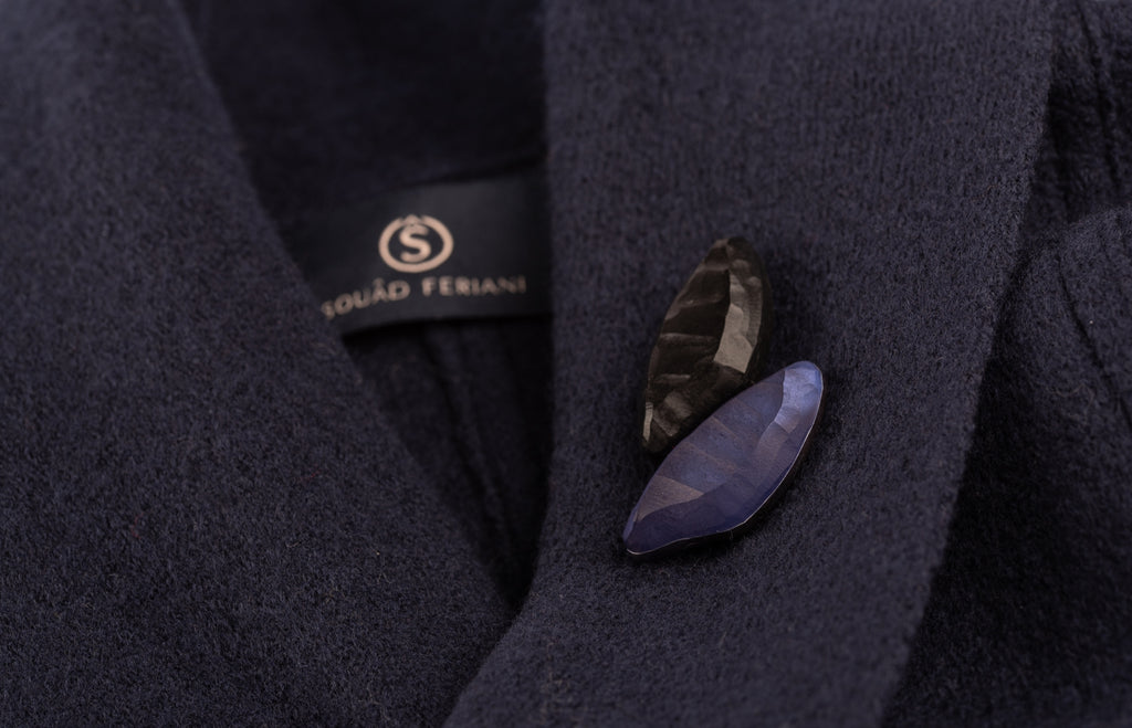 BROOCHE DOUBLE VENEZIA | DARK BLUE