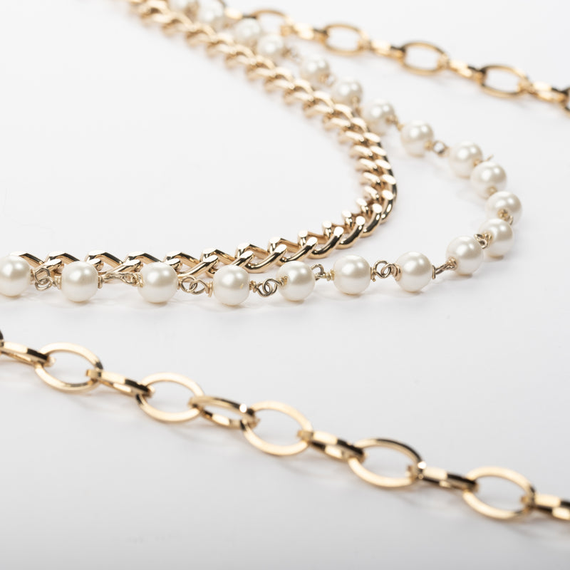 NECKLACE COMBI PEARL | LIGHT GOLD