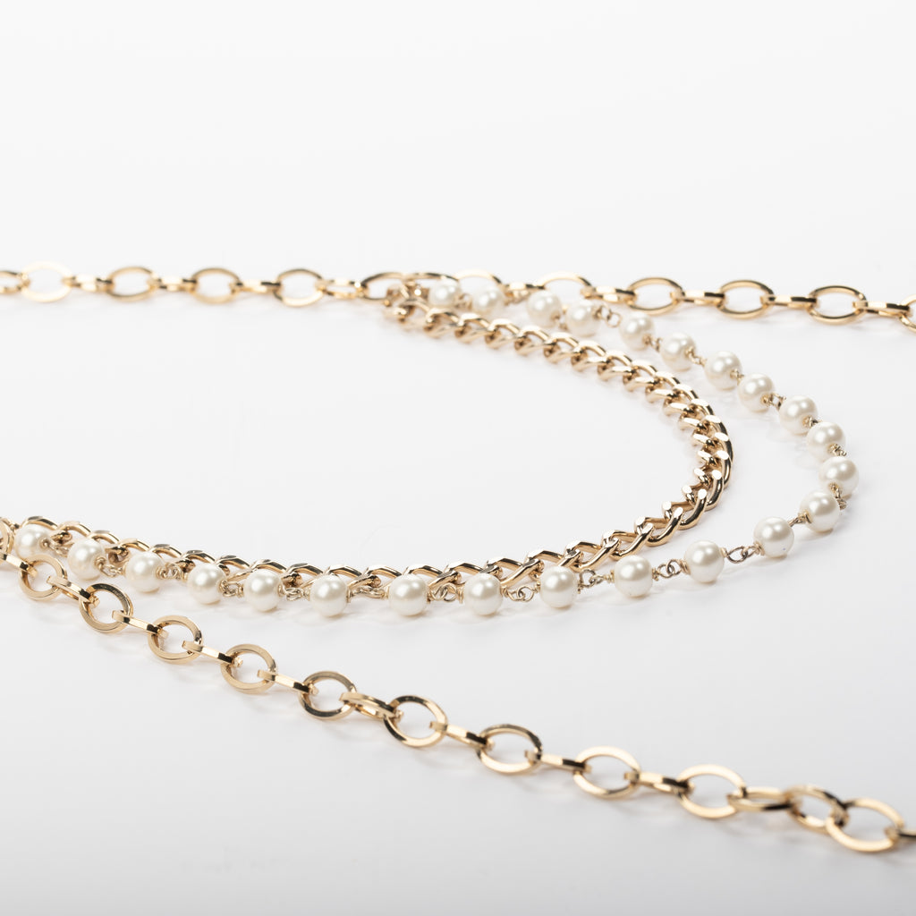 NECKLACE COMBI PEARL | LIGHT GOLD