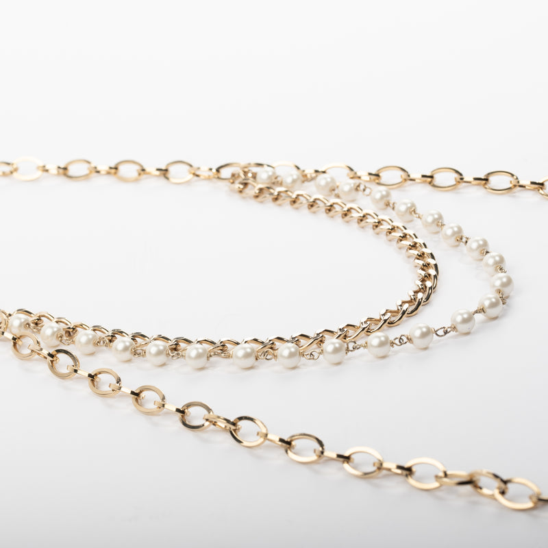 NECKLACE COMBI PEARL | LIGHT GOLD