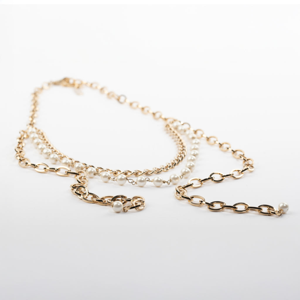 NECKLACE COMBI PEARL | LIGHT GOLD