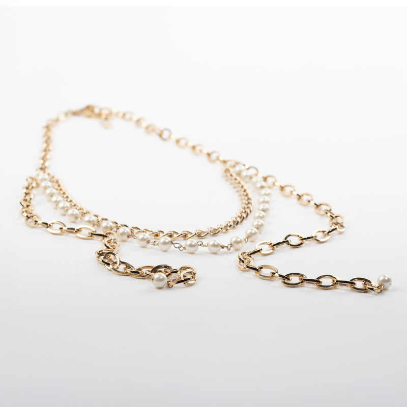 NECKLACE COMBI PEARL | LIGHT GOLD