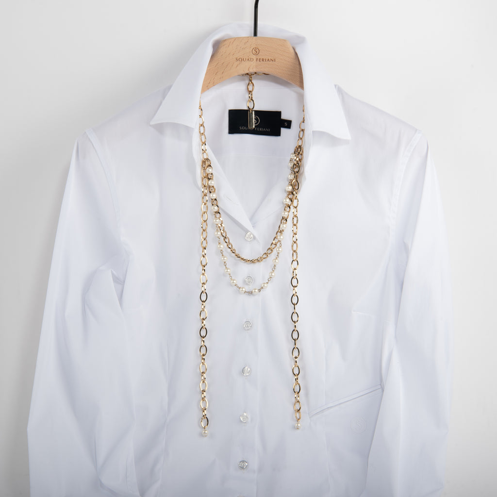 NECKLACE COMBI PEARL | LIGHT GOLD