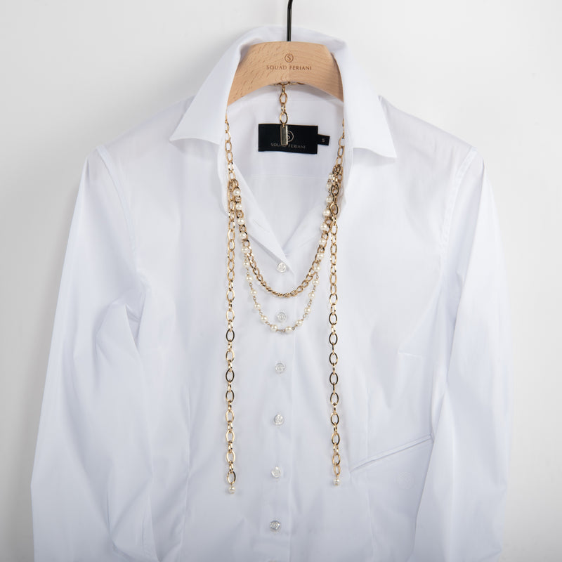 NECKLACE COMBI PEARL | LIGHT GOLD