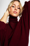 MERINO WOOL KNIT COL | BORDEAUX