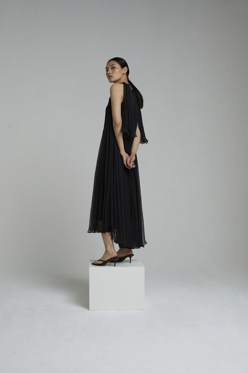 DRESS AMBER BLACK | BLACK