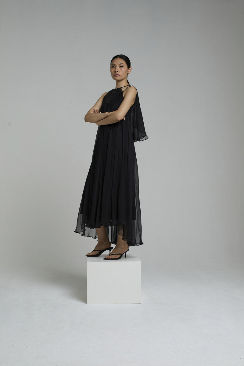DRESS AMBER BLACK | BLACK