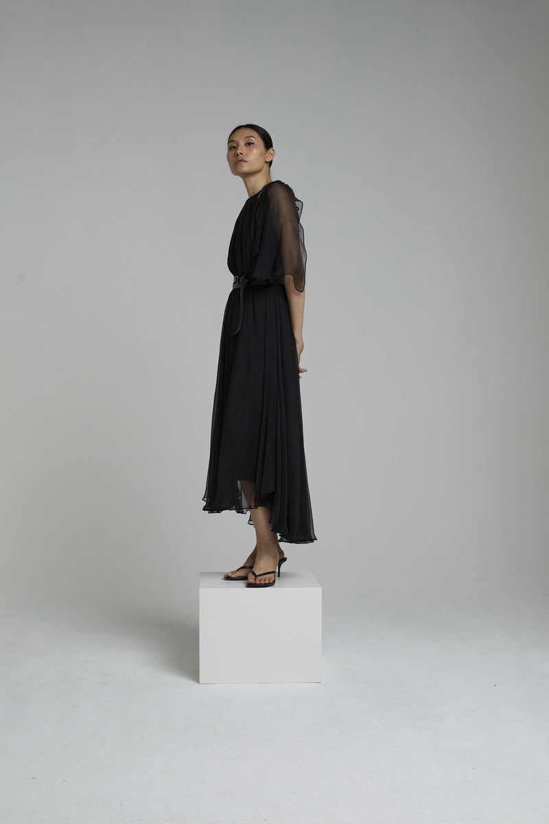 DRESS AMBER BLACK | BLACK