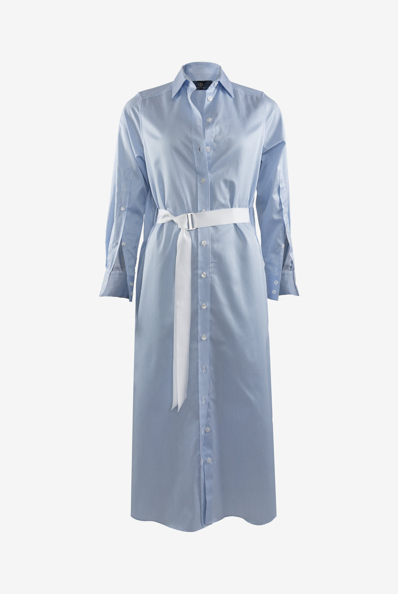 DRESS MARY LONG STRIPE | WHITE