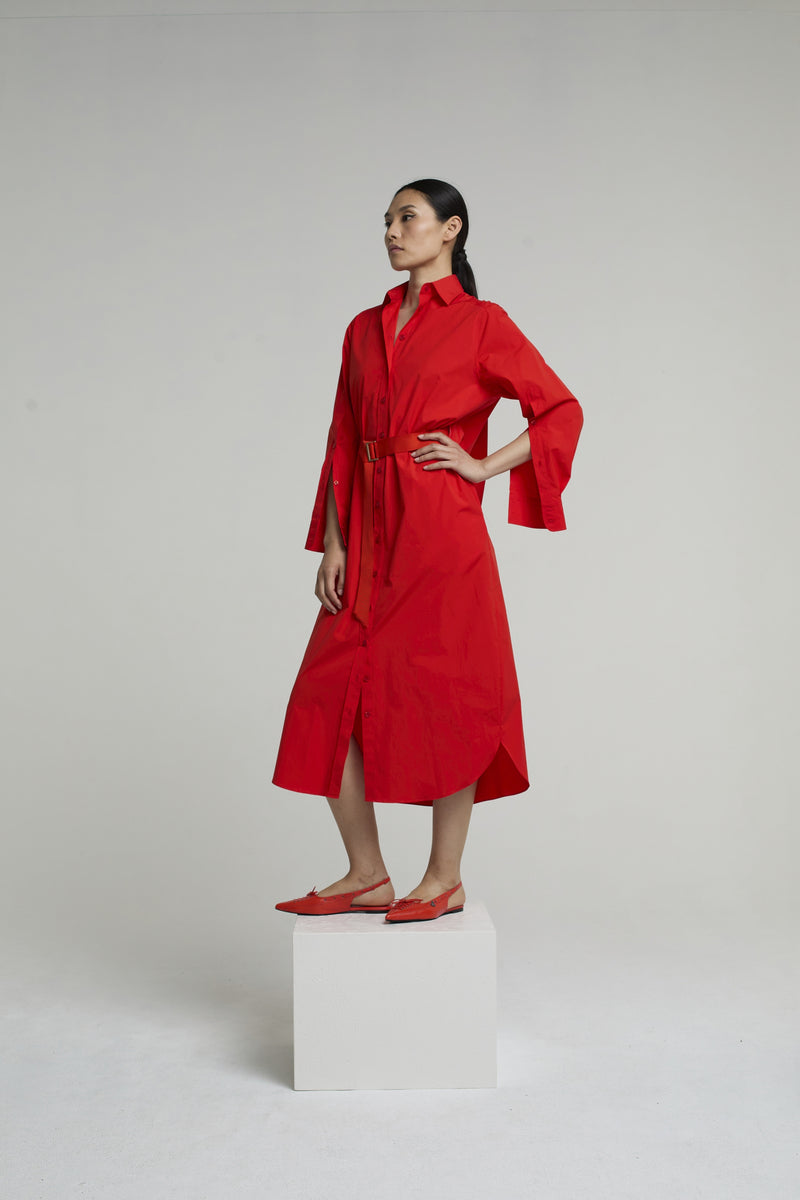 DRESS MARY LONG RED | BRIGHT RED