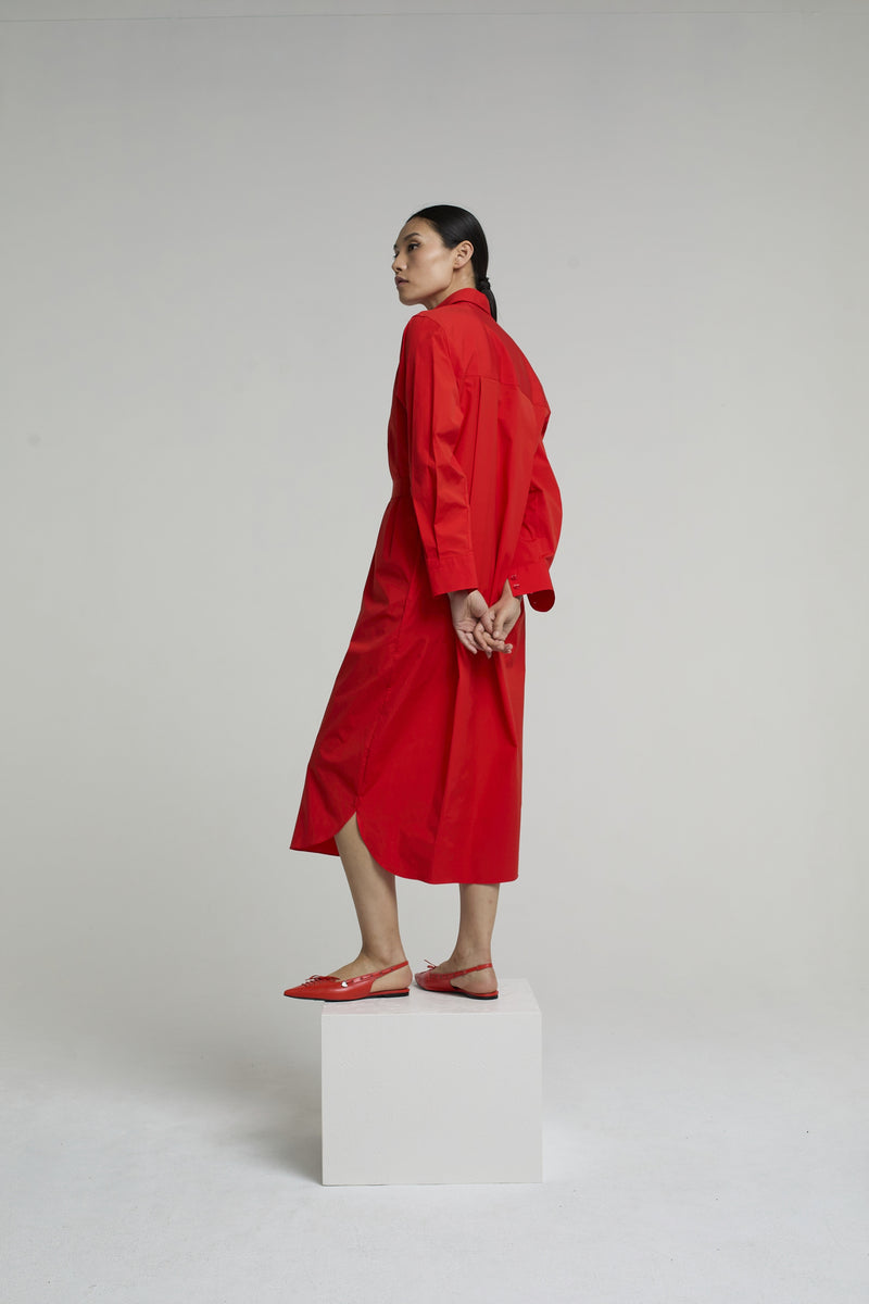 DRESS MARY LONG RED | BRIGHT RED