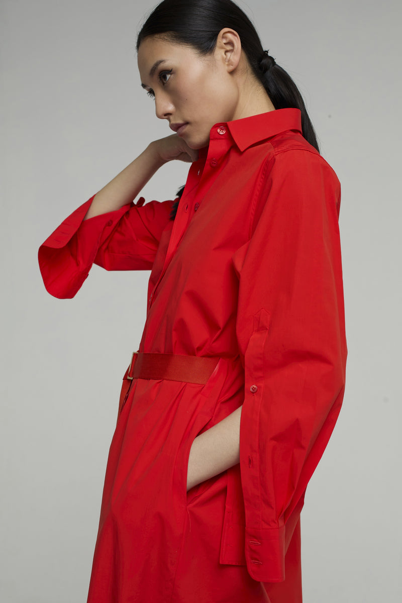 DRESS MARY LONG RED | BRIGHT RED