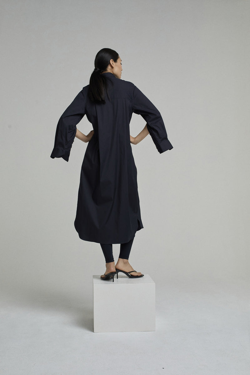 DRESS MARY LONG BLUE BLACK | BLUE BLACK