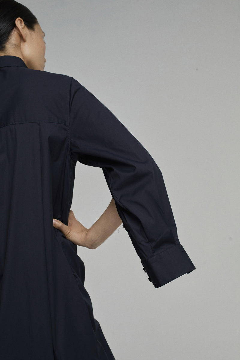 DRESS MARY LONG BLUE BLACK | BLUE BLACK