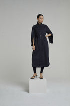 DRESS MARY LONG BLUE BLACK | BLUE BLACK