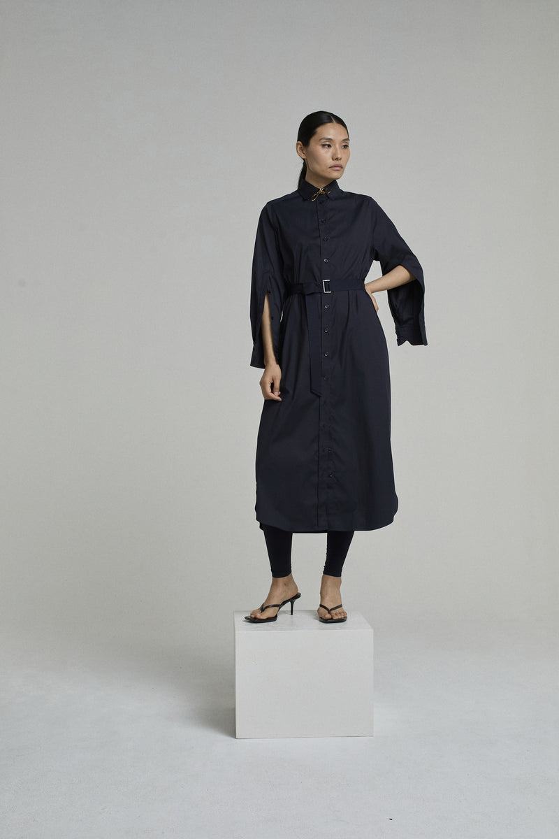 DRESS MARY LONG BLUE BLACK | BLUE BLACK