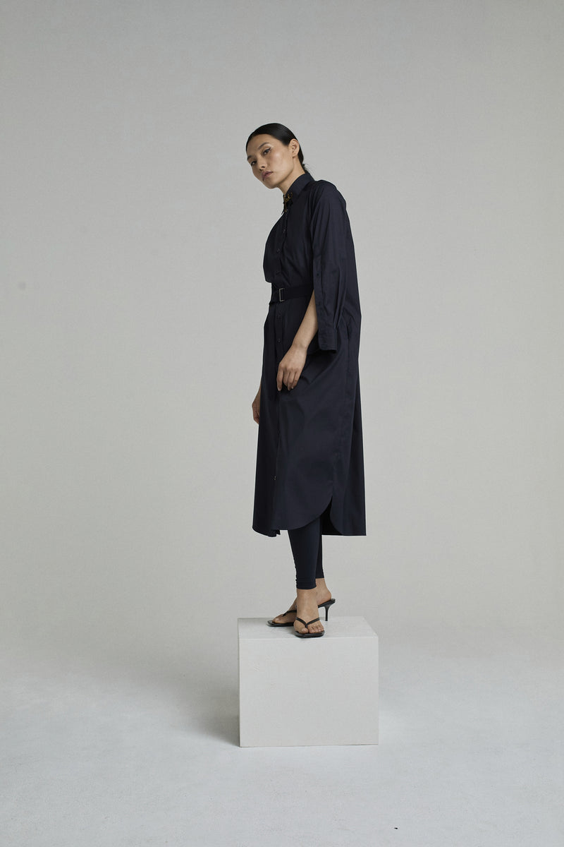 DRESS MARY LONG BLUE BLACK | BLUE BLACK
