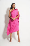 TATUM SILK DRESS XO | FUCHSIA