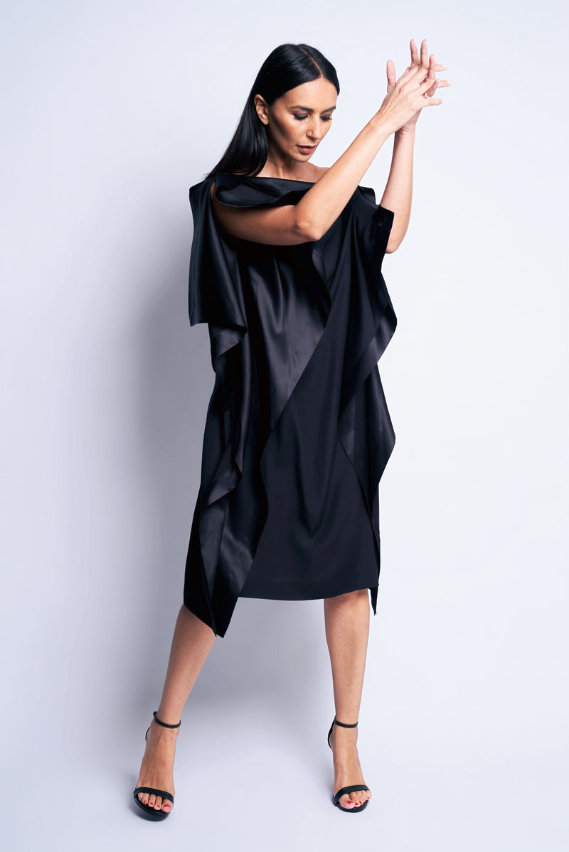 TATUM SILK DRESS | BLACK