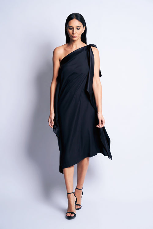 TATUM SILK DRESS | BLACK