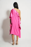 TATUM SILK DRESS XO | FUCHSIA