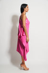 TATUM SILK DRESS XO | FUCHSIA