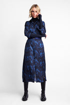 DRESS VALENCIA FEATHER | DARK BLUE