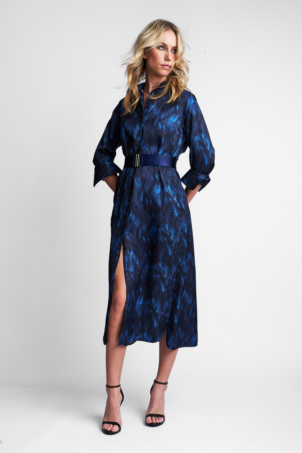 DRESS VALENCIA FEATHER | DARK BLUE
