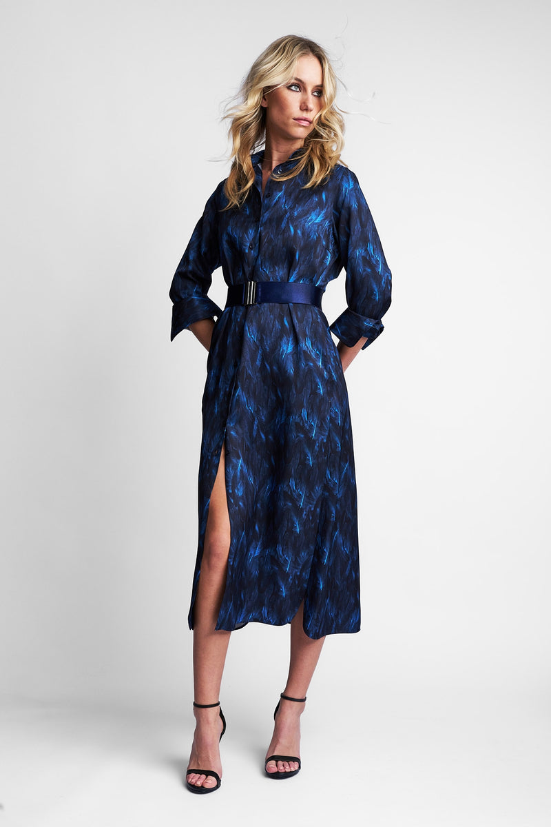 DRESS VALENCIA FEATHER | DARK BLUE