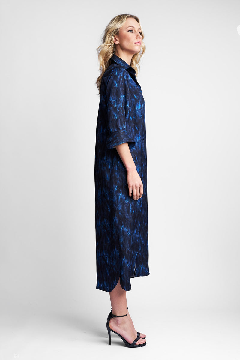 DRESS VALENCIA FEATHER | DARK BLUE