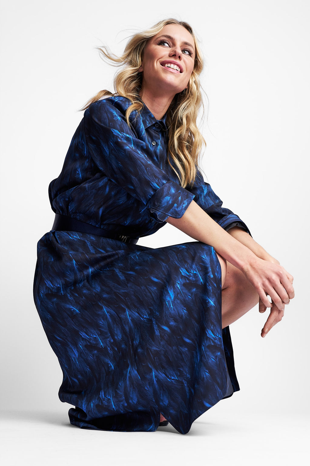 DRESS VALENCIA FEATHER | DARK BLUE