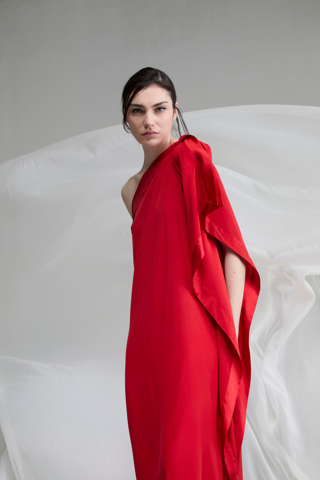 FRIEDA SILK DRESS | RED