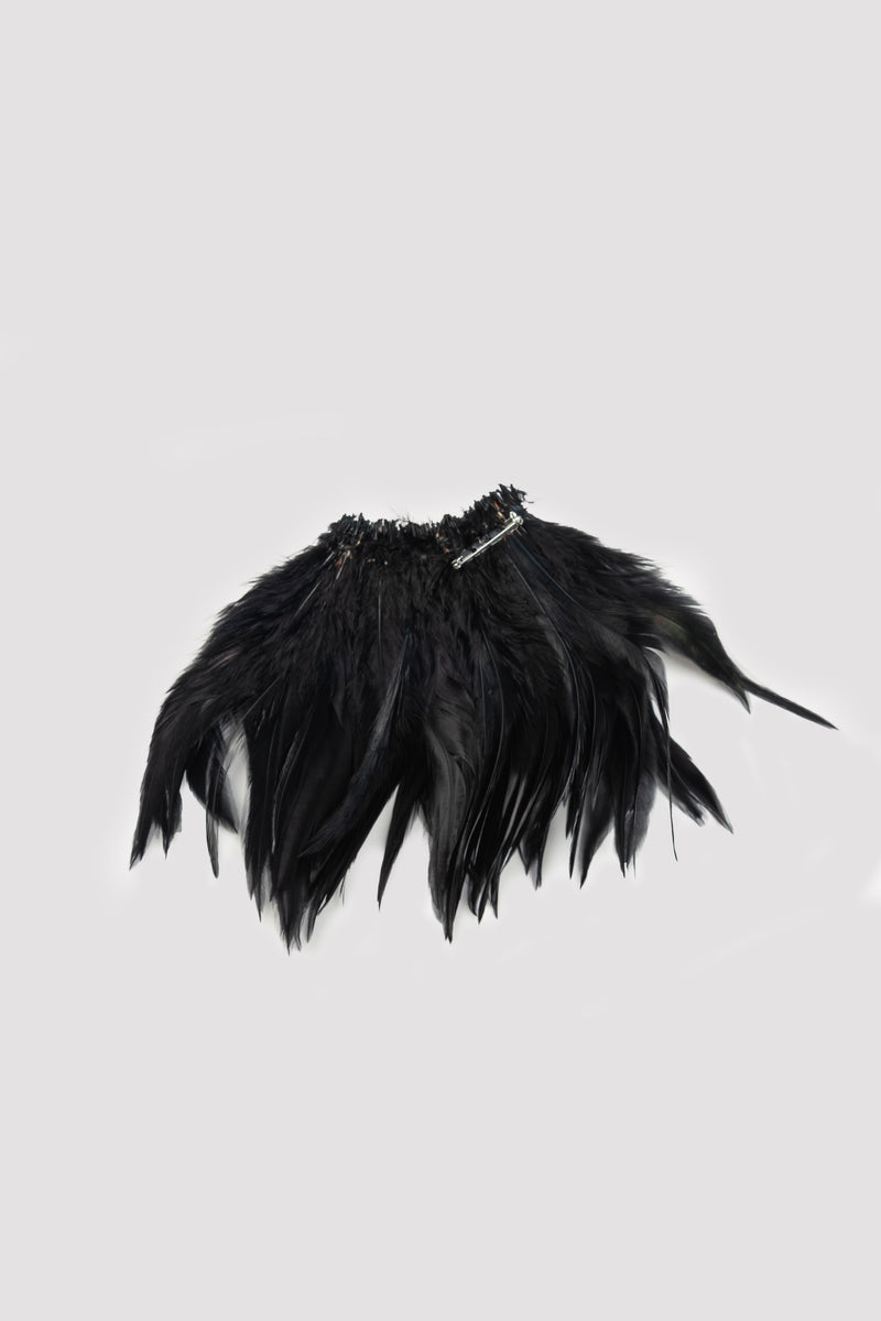 CAP KAY FEATHER BROOCHE | BLACK