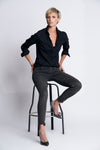SARRA SILK SHIRT | BLACK