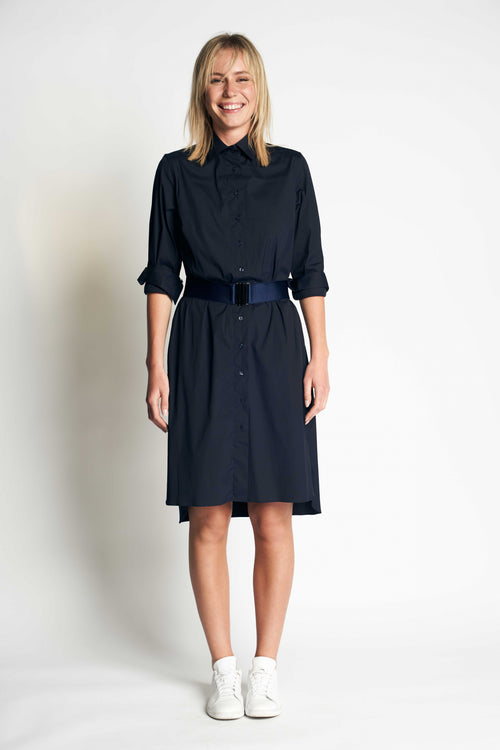 IRIS COTTON DRESS | BLUE BLACK