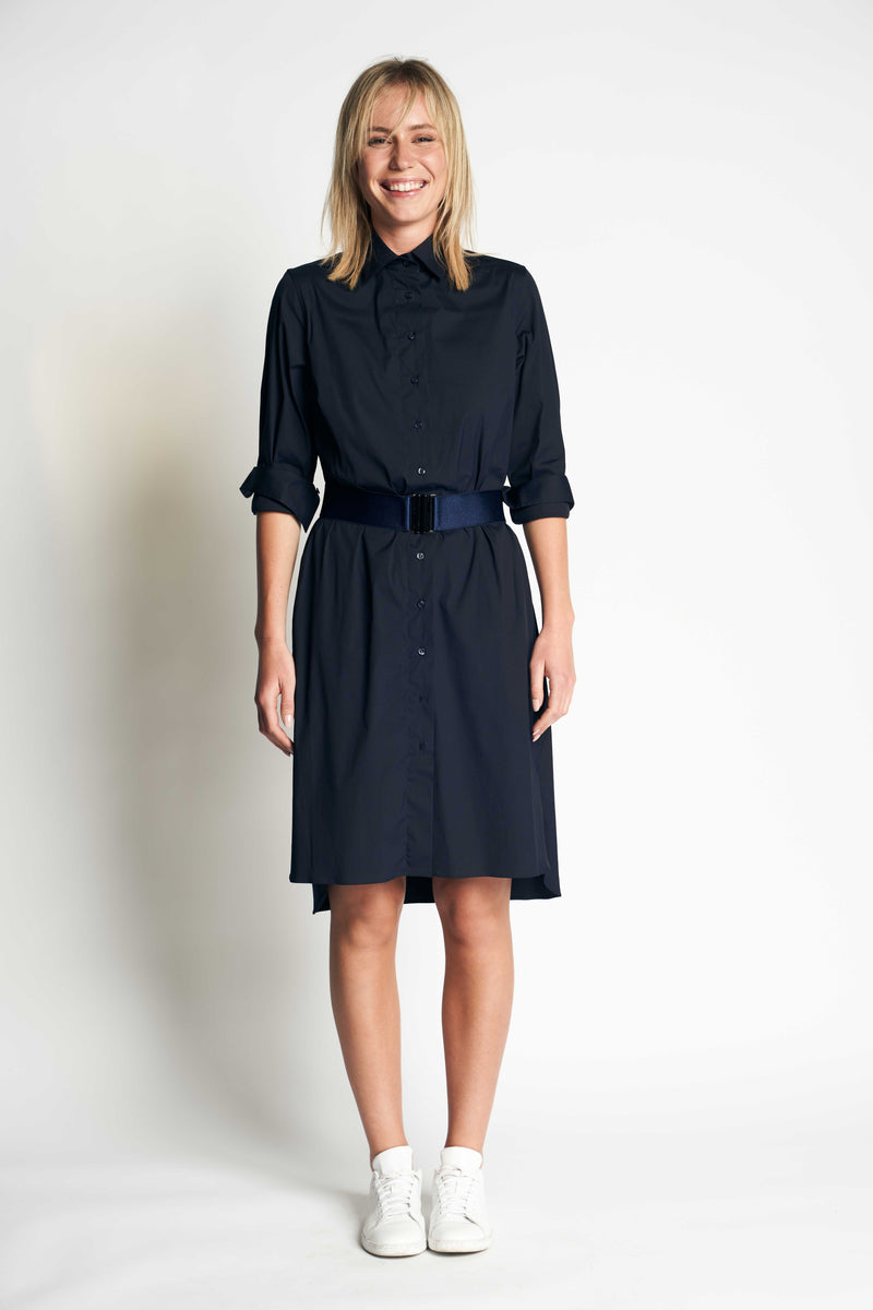 IRIS COTTON DRESS | BLUE BLACK