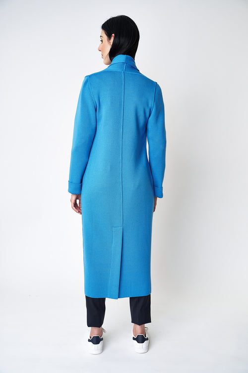 LORA MERINO WOOL JACKET XO | BRIGHT BLUE