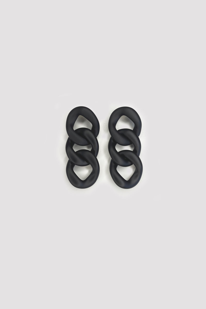EARRING OASIS SMALL MATT BLACK | BLACK