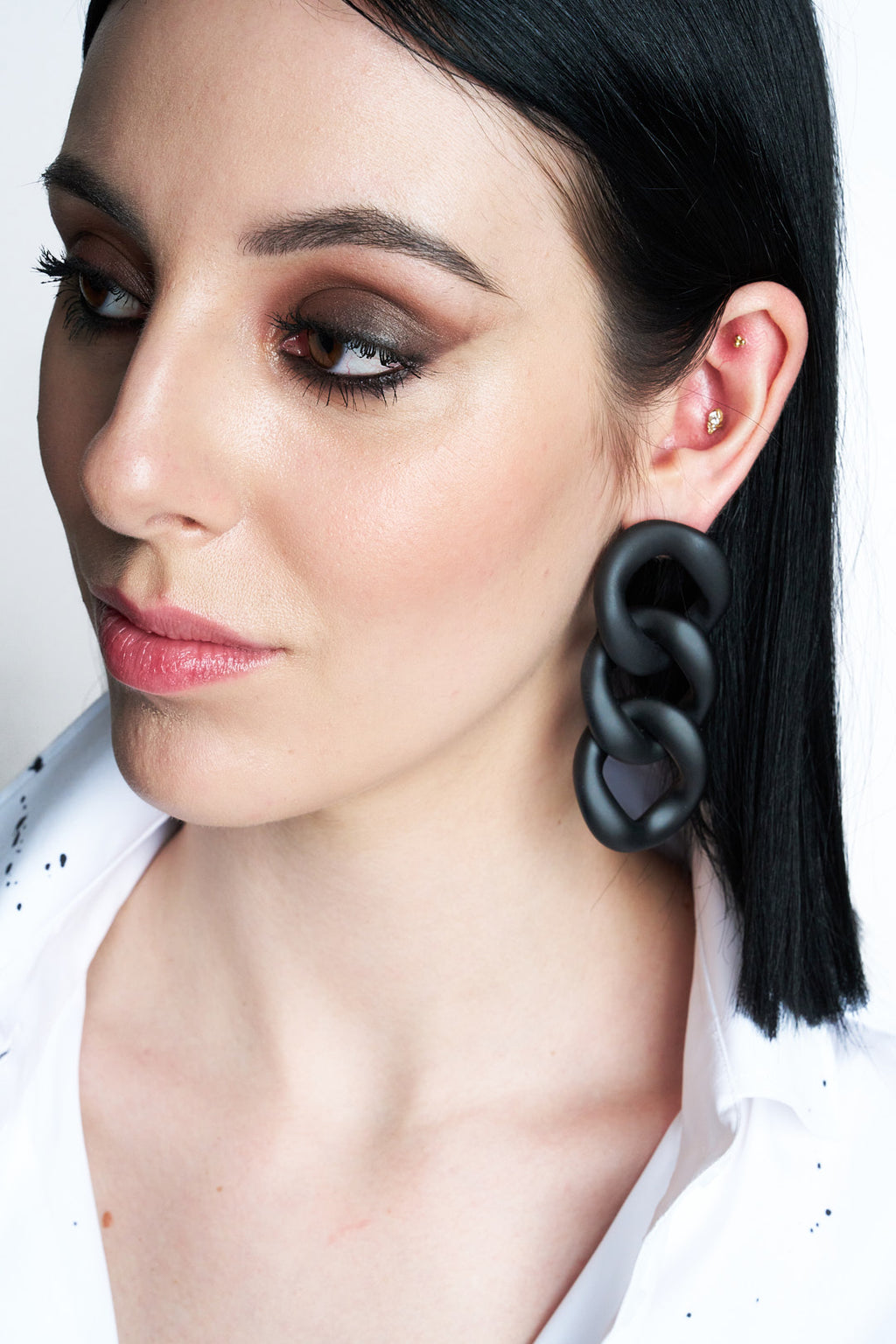 EARRING OASIS SMALL MATT BLACK | BLACK