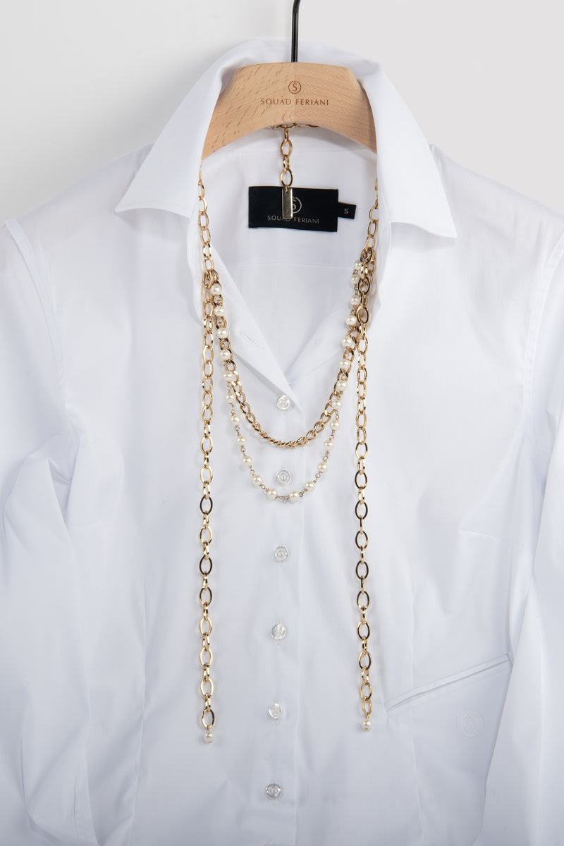 NECKLACE COMBI PEARL | LIGHT GOLD